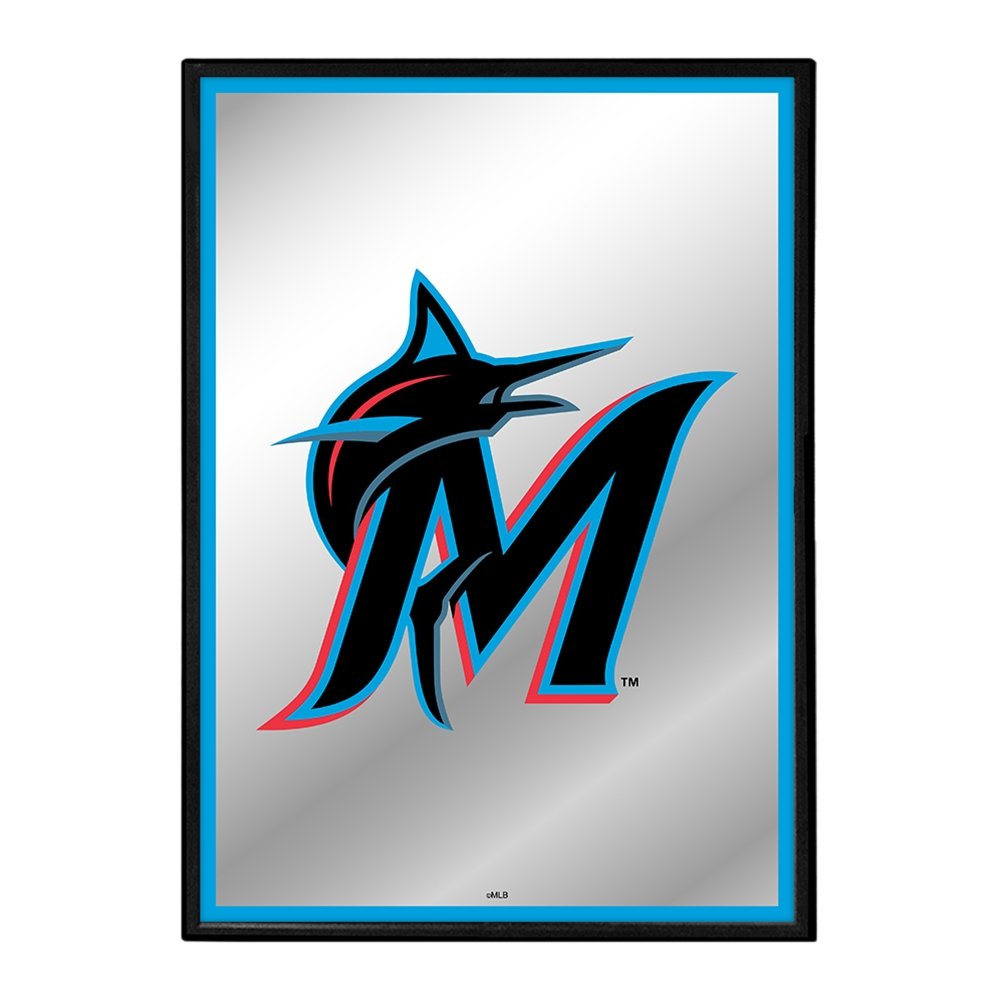 Miami Marlins: Vertical Framed Mirrored Wall Sign - The Fan-Brand