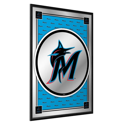 Miami Marlins: Vertical Team Spirit - Framed Mirrored Wall Sign - The Fan-Brand