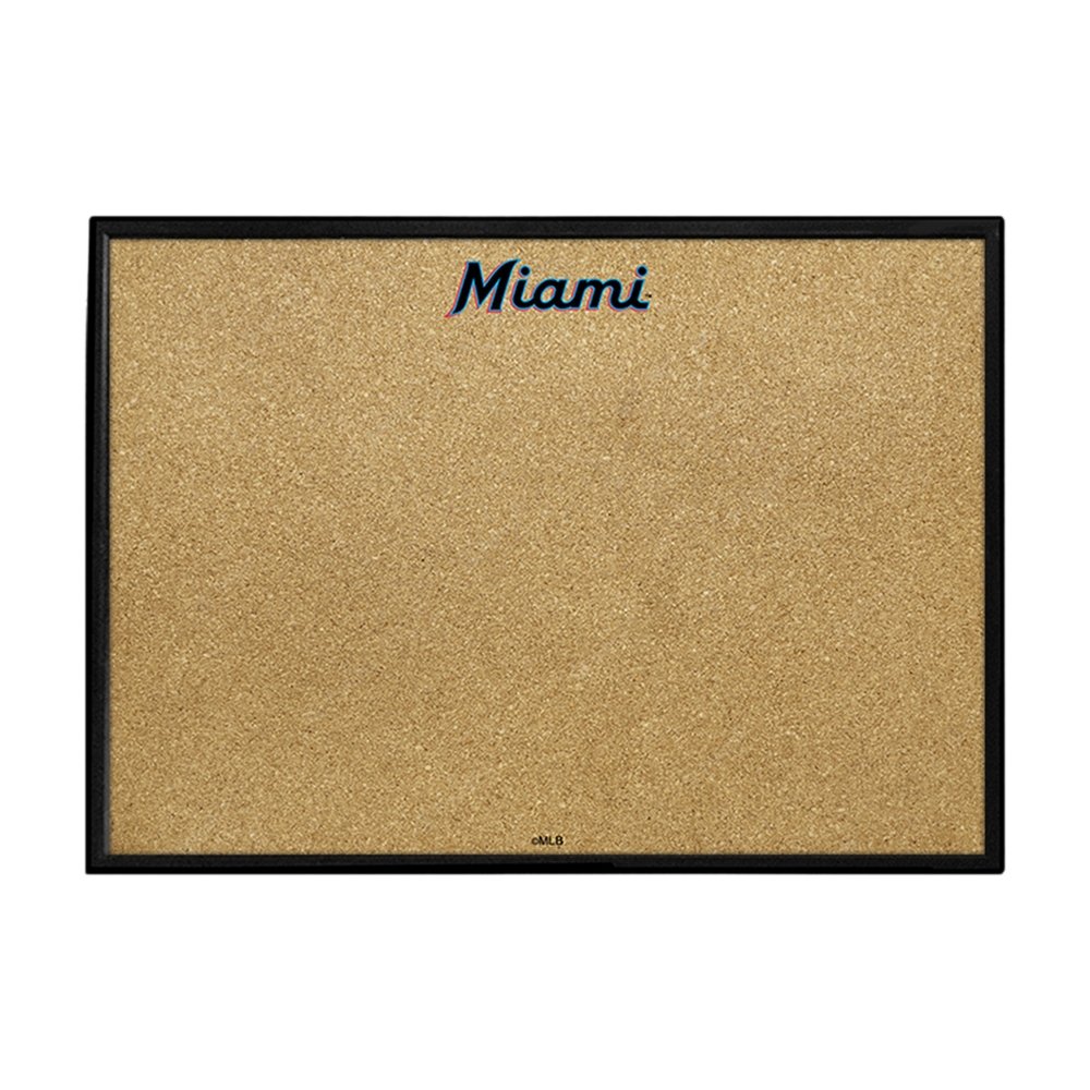 Miami Marlins: Wordmark - Framed Corkboard - The Fan-Brand