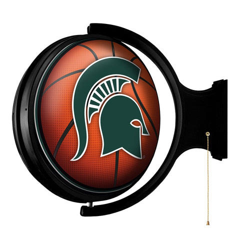 Michigan State Spartans: Basketball - Original Round Rotating Lighted Wall Sign - The Fan-Brand