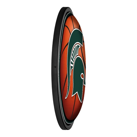 Michigan State Spartans: Basketball - Round Slimline Lighted Wall Sign - The Fan-Brand