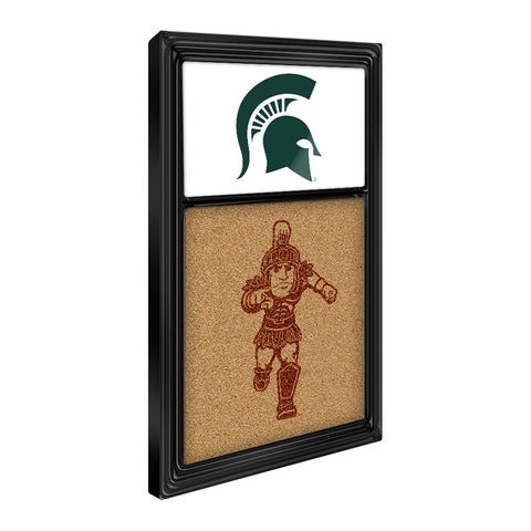 Michigan State Spartans: Dual Logo, Sparty - Cork Note Board - The Fan-Brand