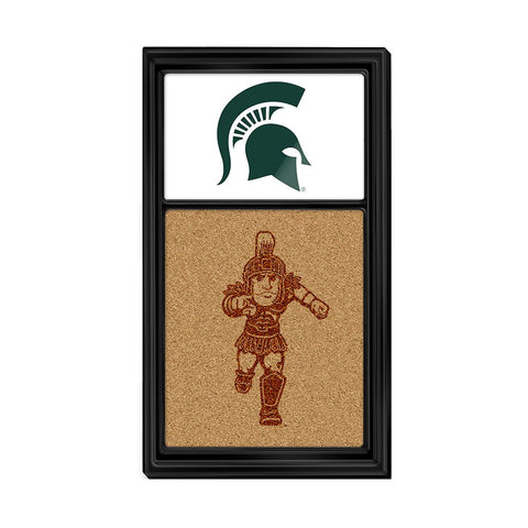 Michigan State Spartans: Dual Logo, Sparty - Cork Note Board - The Fan-Brand