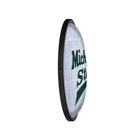 Michigan State Spartans: Hockey - Oval Slimline Lighted Wall Sign - The Fan-Brand