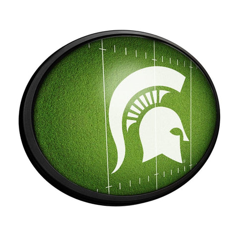 Michigan State Spartans: On the 50 - Oval Slimline Lighted Wall Sign - The Fan-Brand