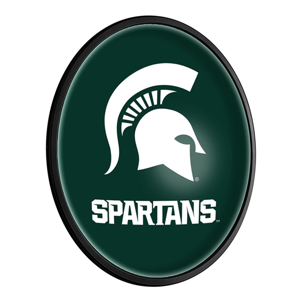 Michigan State Spartans: Oval Slimline Lighted Wall Sign - The Fan-Brand
