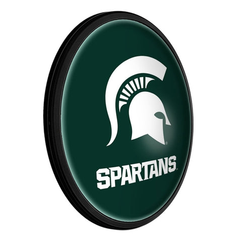 Michigan State Spartans: Oval Slimline Lighted Wall Sign - The Fan-Brand