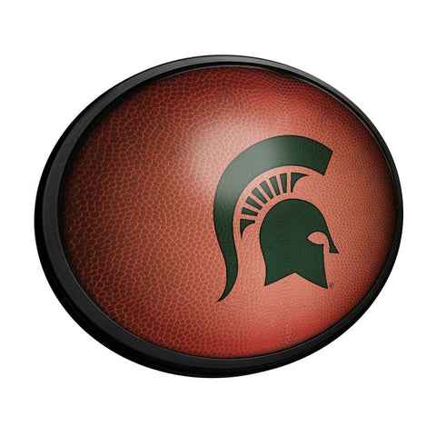 Michigan State Spartans: Pigskin - Oval Slimline Lighted Wall Sign - The Fan-Brand