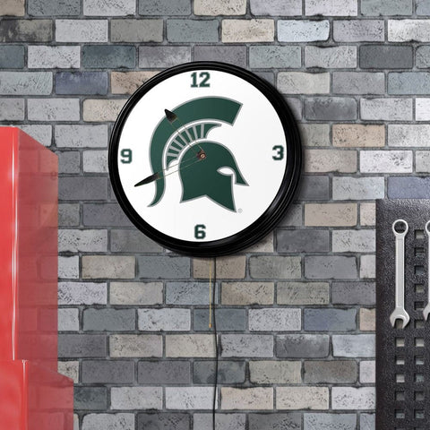 Michigan State Spartans: Retro Lighted Wall Clock - The Fan-Brand