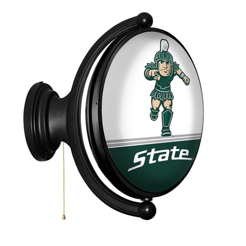 Michigan State Spartans: Sparty - Original Oval Rotating Lighted Wall Sign - The Fan-Brand