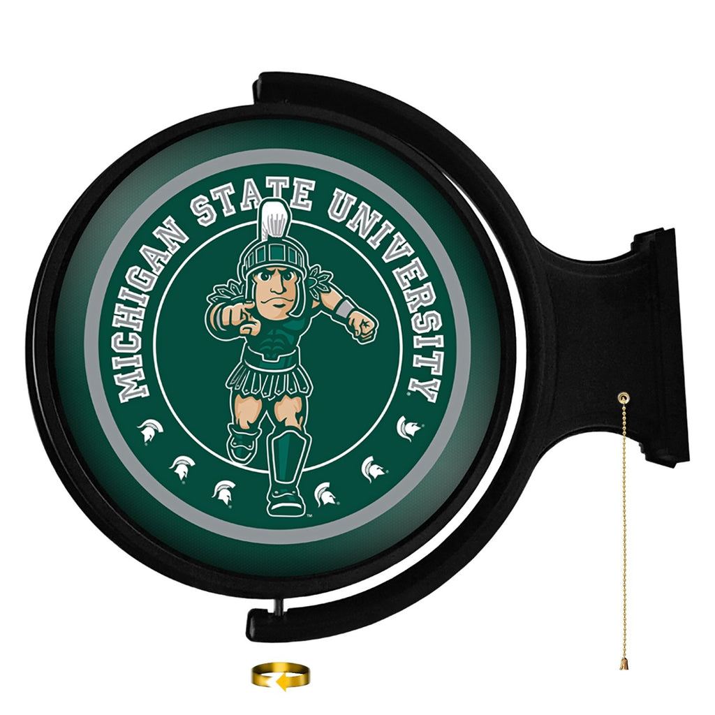 Michigan State Spartans: Sparty - Original Round Rotating Lighted Wall Sign - The Fan-Brand