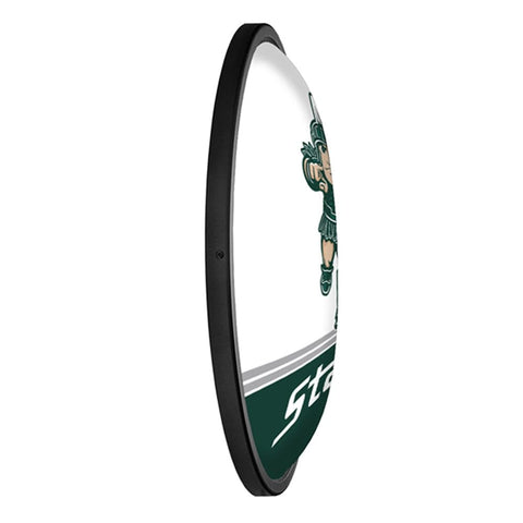 Michigan State Spartans: Sparty - Oval Slimline Lighted Wall Sign - The Fan-Brand