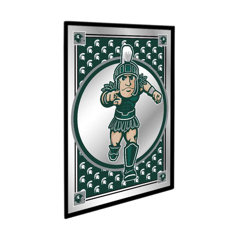 Michigan State Spartans: Team Spirit, Sparty - Framed Mirrored Wall Sign - The Fan-Brand