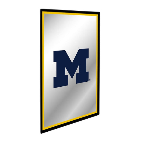 Michigan Wolverines: Block M - Framed Mirrored Wall Sign - The Fan-Brand