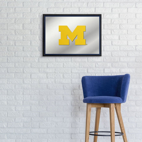 Michigan Wolverines: Framed Mirrored Wall Sign - The Fan-Brand