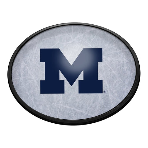 Michigan Wolverines: Ice Rink - Oval Slimline Lighted Wall Sign - The Fan-Brand