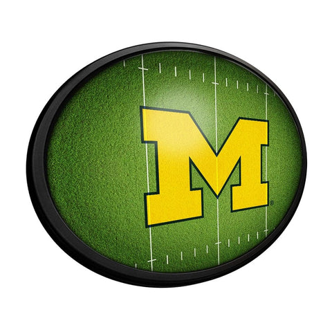 Michigan Wolverines: On the 50 - Oval Slimline Lighted Wall Sign - The Fan-Brand