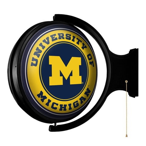 Michigan Wolverines: Original Round Rotating Lighted Wall Sign - The Fan-Brand