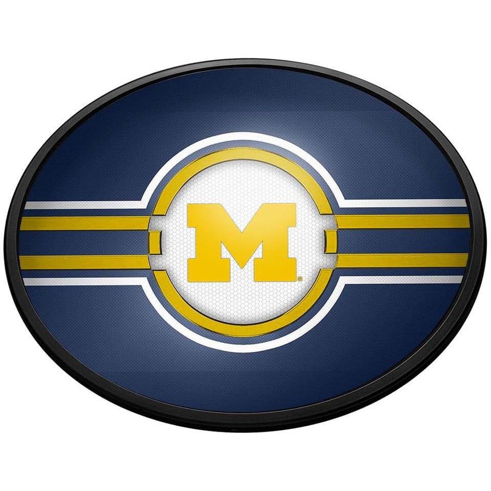 Michigan Wolverines: Oval Slimline Lighted Wall Sign - The Fan-Brand