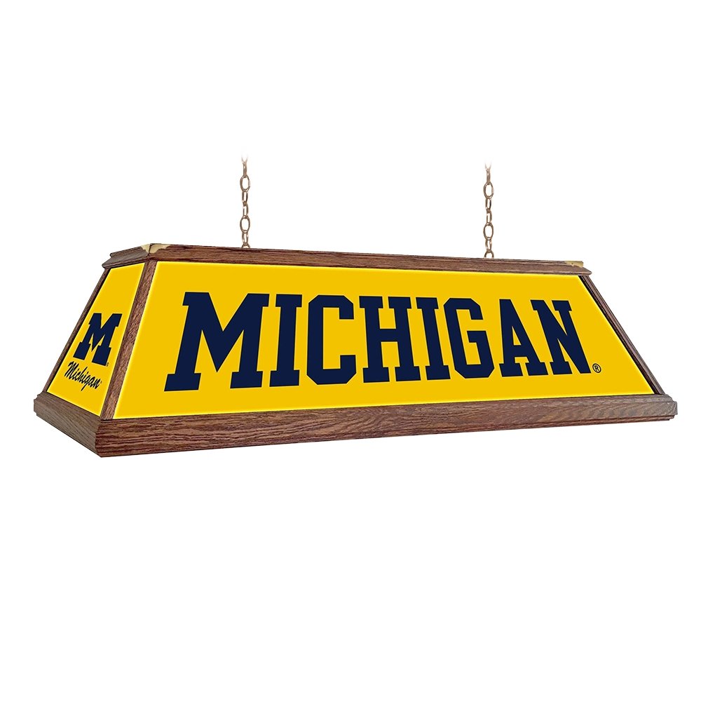 Michigan Wolverines: Premium Wood Pool Table Light - The Fan-Brand