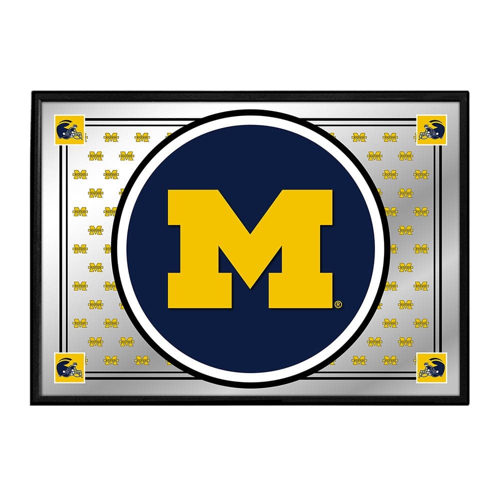 Michigan Wolverines: Team Spirit - Framed Mirrored Wall Sign - The Fan-Brand