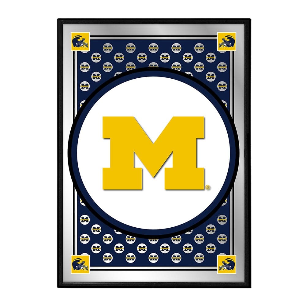 Michigan Wolverines: Team Spirit, M - Framed Mirrored Wall Sign - The Fan-Brand