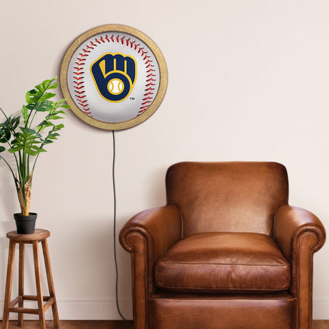 Milwaukee Brewers: Barrel Framed Lighted Wall Sign - The Fan-Brand