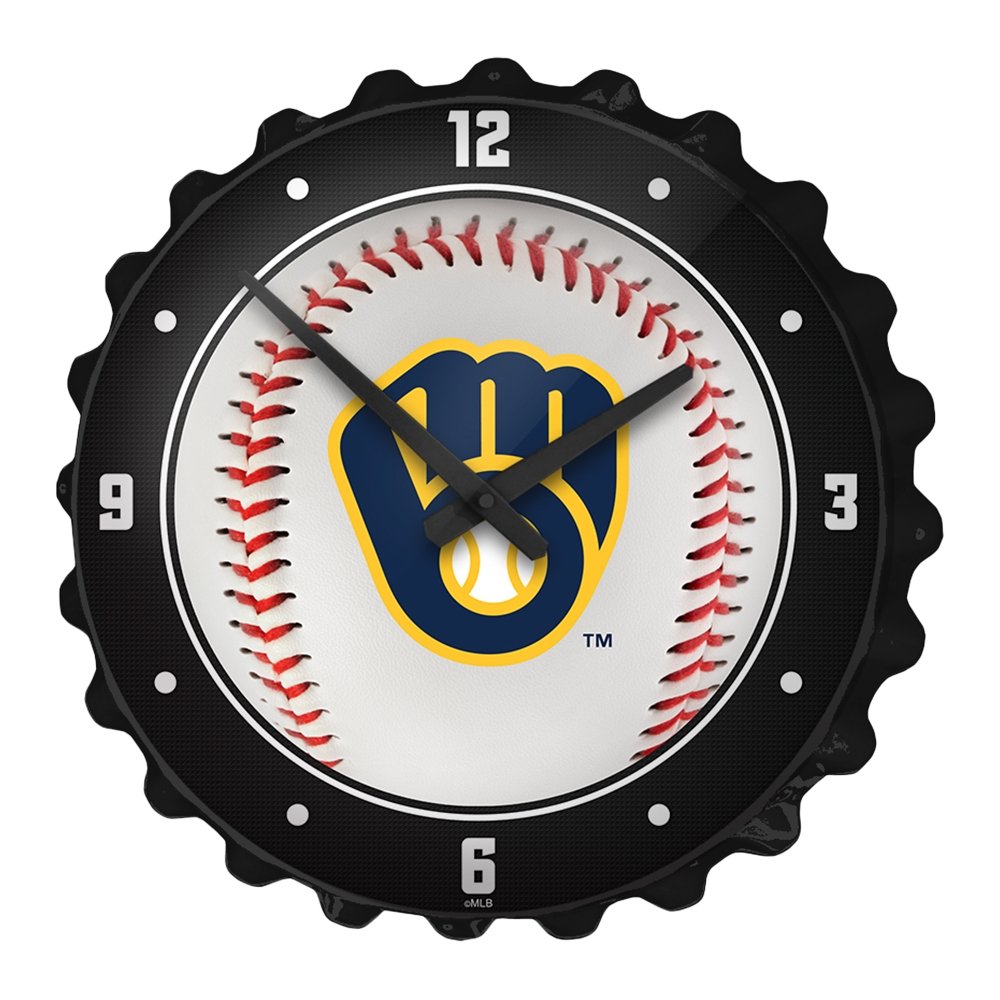 Milwaukee Brewers: Baseball - Bottle Cap Wall Clock - The Fan-Brand