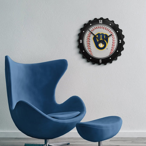 Milwaukee Brewers: Baseball - Bottle Cap Wall Clock - The Fan-Brand