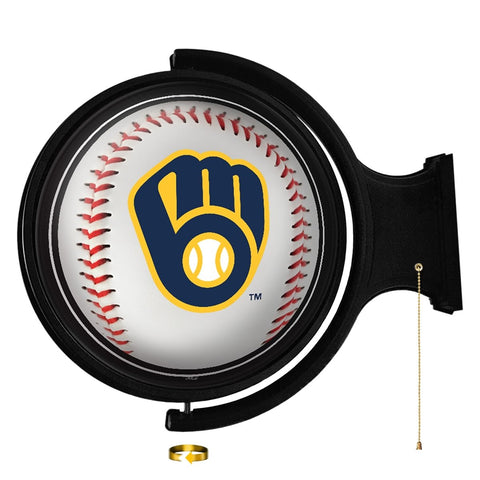 Milwaukee Brewers: Baseball - Original Round Rotating Lighted Wall Sign - The Fan-Brand