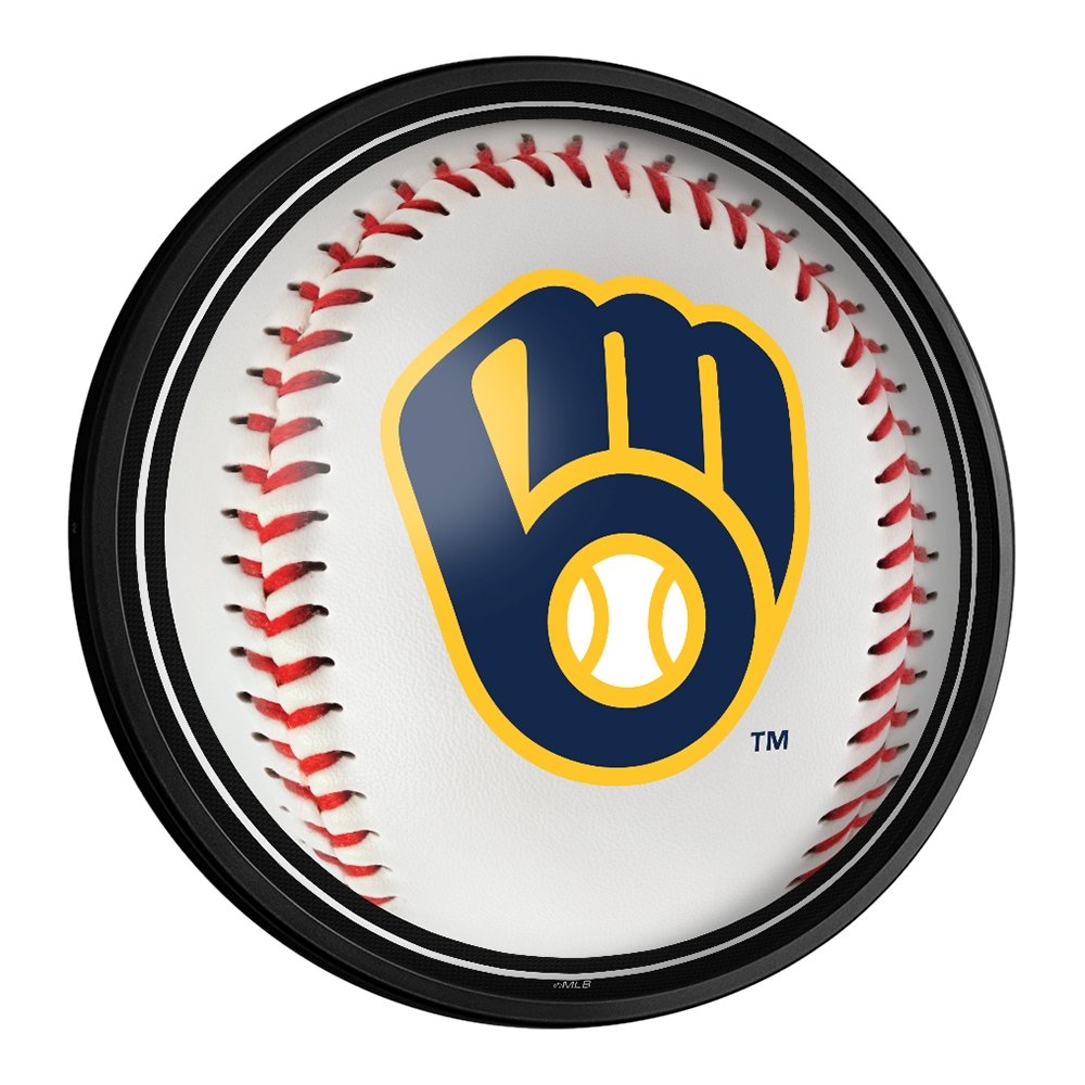 Milwaukee Brewers: Baseball - Round Slimline Lighted Wall Sign - The Fan-Brand