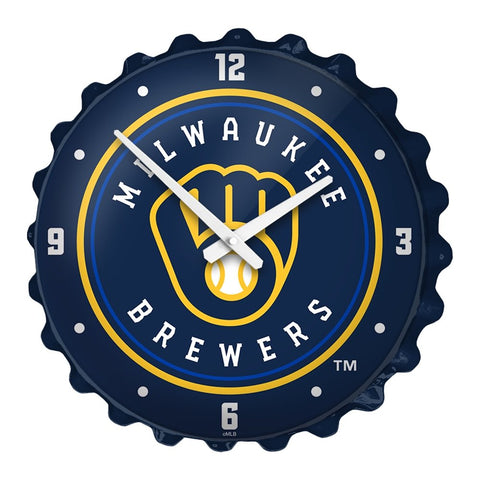 Milwaukee Brewers: Bottle Cap Wall Clock - The Fan-Brand