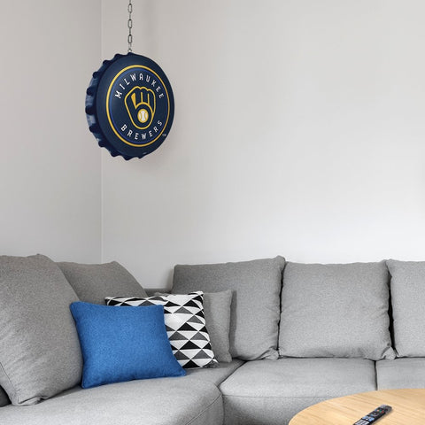 Milwaukee Brewers: Double-Sided Bottle Cap Dangler - The Fan-Brand