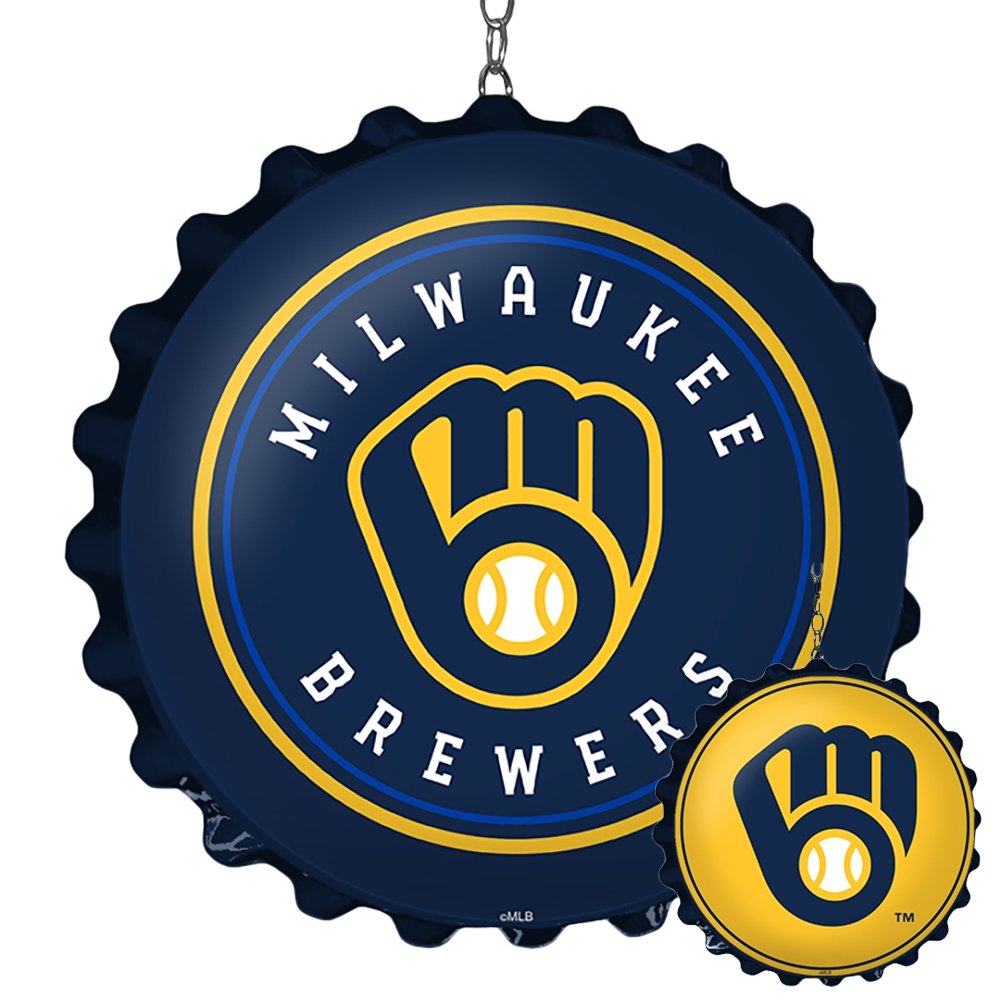 Milwaukee Brewers: Double-Sided Bottle Cap Dangler - The Fan-Brand