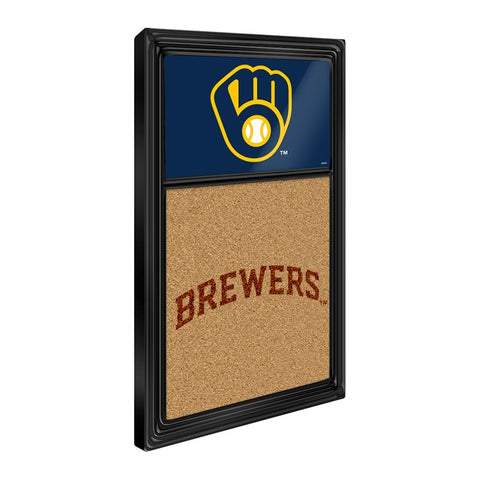 Milwaukee Brewers: Dual Logo - Cork Note Board - The Fan-Brand
