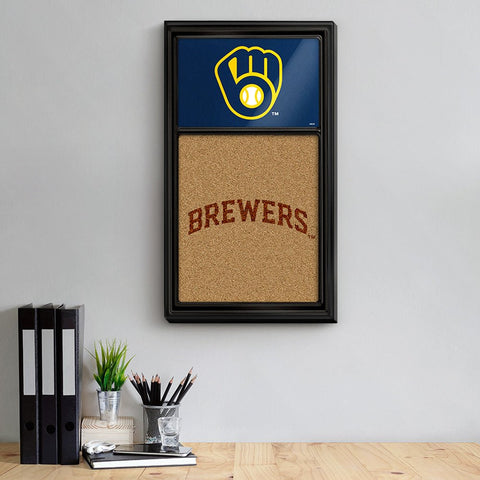 Milwaukee Brewers: Dual Logo - Cork Note Board - The Fan-Brand
