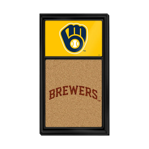 Milwaukee Brewers: Dual Logo - Cork Note Board - The Fan-Brand