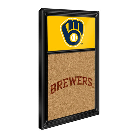 Milwaukee Brewers: Dual Logo - Cork Note Board - The Fan-Brand