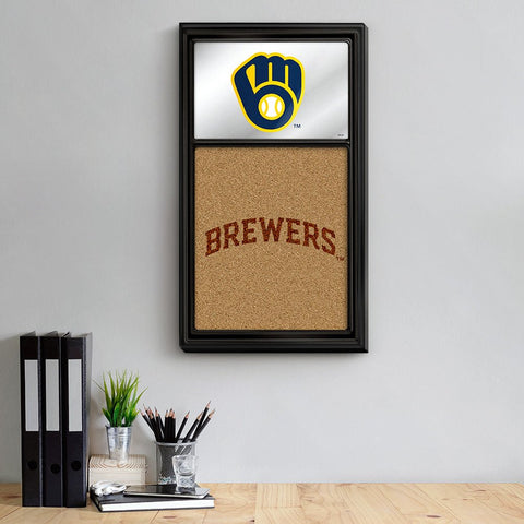 Milwaukee Brewers: Dual Logo - Mirrored Dry Erase Note Board - The Fan-Brand