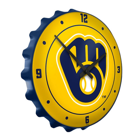 Milwaukee Brewers: Logo - Bottle Cap Wall Clock - The Fan-Brand