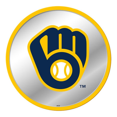 Milwaukee Brewers: Logo - Modern Disc Mirrored Wall Sign - The Fan-Brand