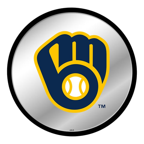 Milwaukee Brewers: Logo - Modern Disc Mirrored Wall Sign - The Fan-Brand