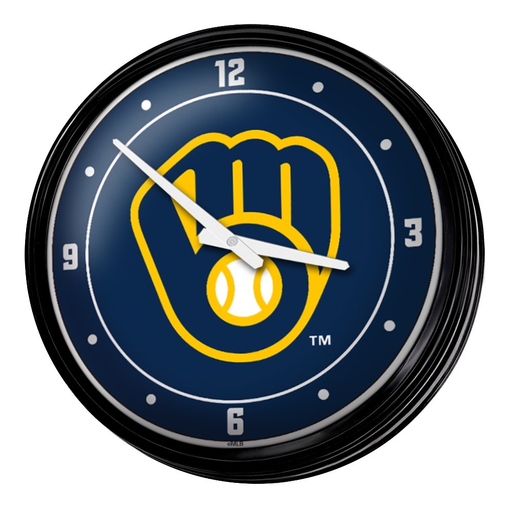 Milwaukee Brewers: Logo - Retro Lighted Wall Clock - The Fan-Brand