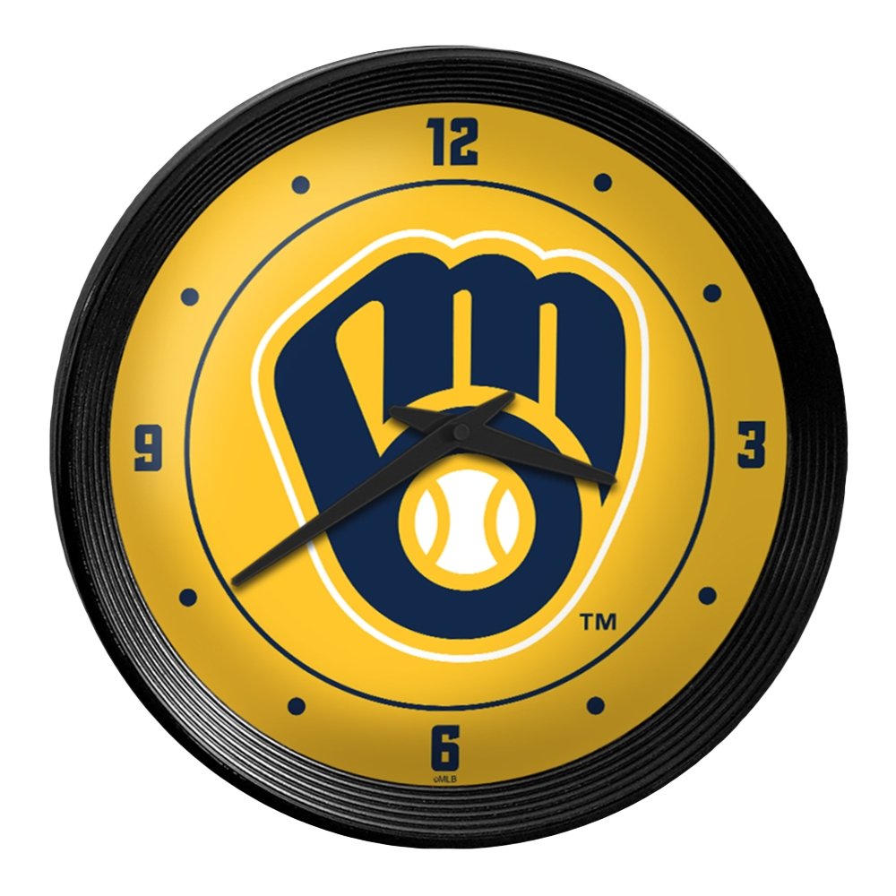 Milwaukee Brewers: Logo - Ribbed Frame Wall Clock - The Fan-Brand