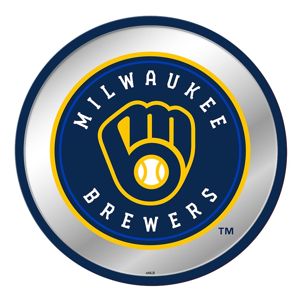 Milwaukee Brewers: Modern Disc Mirrored Wall Sign - The Fan-Brand