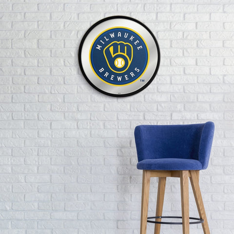 Milwaukee Brewers: Modern Disc Mirrored Wall Sign - The Fan-Brand