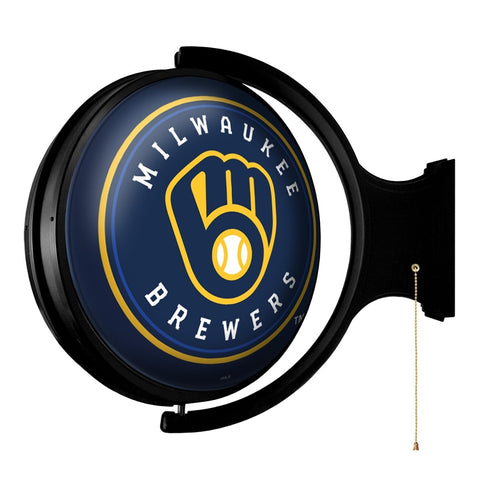 Milwaukee Brewers: Original Round Rotating Lighted Wall Sign - The Fan-Brand