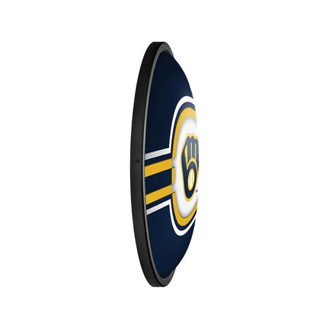 Milwaukee Brewers: Oval Slimline Lighted Wall Sign - The Fan-Brand
