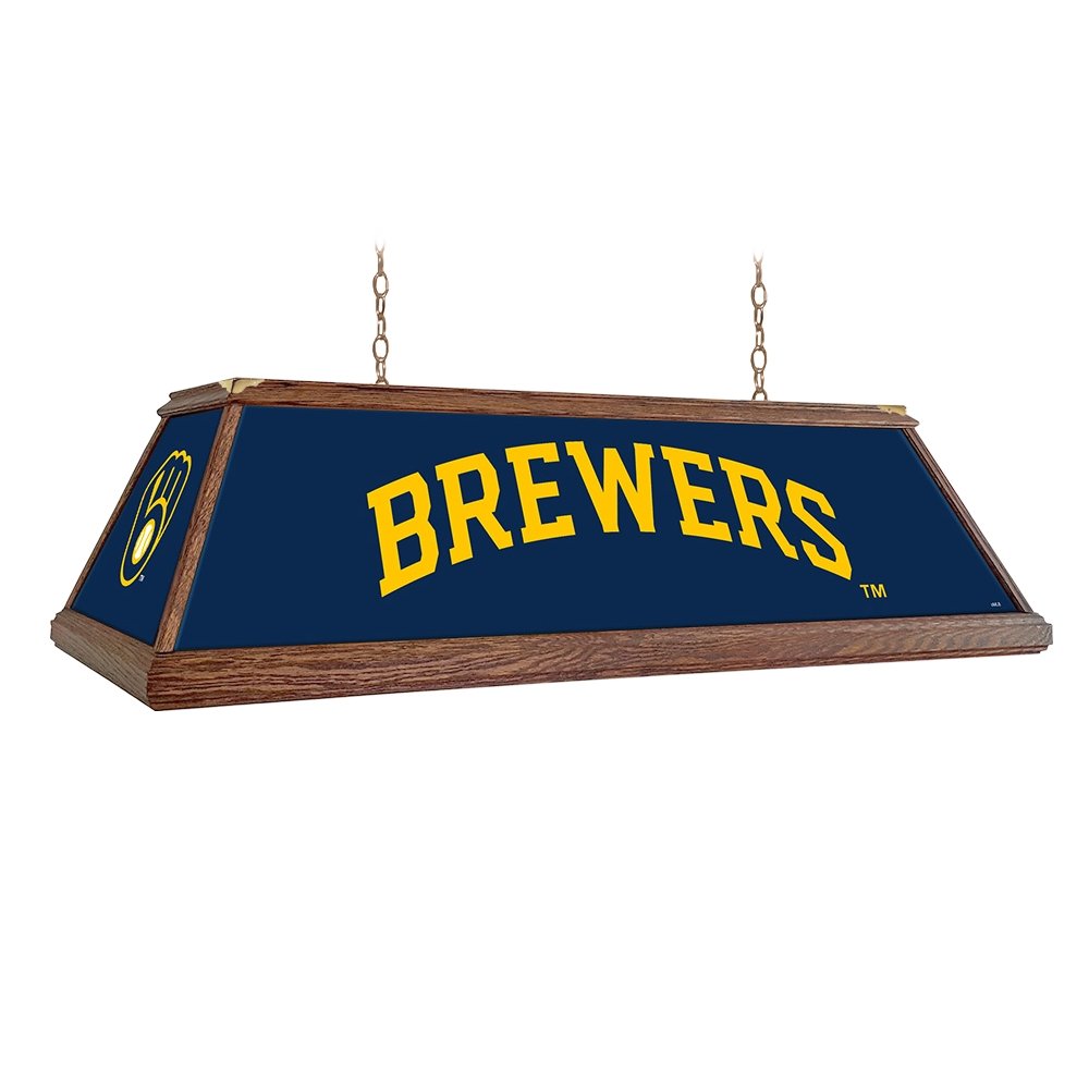Milwaukee Brewers: Premium Wood Pool Table Light - The Fan-Brand