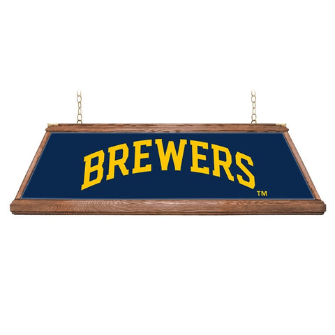 Milwaukee Brewers: Premium Wood Pool Table Light - The Fan-Brand